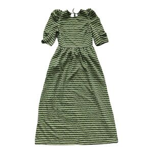 Topshop Lime and Navy Gingham Dress